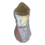 Sapatilha De Ballet Prata Com Glitter Brilhos De Bailarina