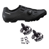 Sapatilha Shimano Sh-xc300 Xc3 + Pedal Shimano M520 + Tacos