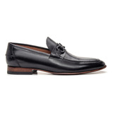 Sapato Masculino Mocassim Com Metal Preto Fosco Mais Vendido