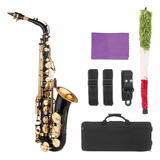 Sax Alto Konig Preto Dourado Completo Com Estojo Boquilha 