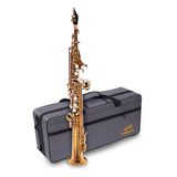Saxofone Soprano Dominante Bb Dourado Laqueado C/ Case