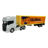 Scania R730 Container 1:64 Welly Amarela
