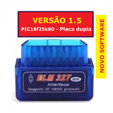 Scanner Bluetooth Elm327 Automotivo Obd2 Versão 1.5 Azul