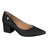 Scarpin Vizzano Feminino Salto Baixo Grosso Confort Original