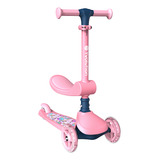 Scooter Infantil Skate 2 Em 1 Passeio E Patinete Led - Rosa