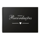 Scrapbook Livro De Assinaturas 15x21cm Folhas Pretas