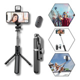 Selfie Stick Bastão Tripé Bluetooth Com Led E Controle Bt