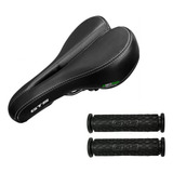 Selim Banco Vazado Couro Gts Tec + Manopla Brinde Bike Mtb