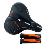 Selim Largo Confort Gts Surpass 23525 + Manopla Cor Preto/laranja