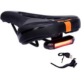 Selim Vazado Bike Mtb Gts-tec Confortável C/ Led Sinalizador Cor Laranja
