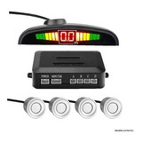 Sensor Estacionamento Re 4 Sensores Display Led Sonoro Prata