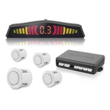 Sensor Estacionamento Ré Hb20 4 Pontos Branco Display Led