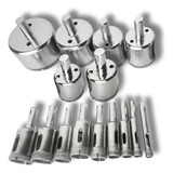 Serras Copo Diamantadas Vidro Ceramica 6-50mm 15 Peças Forte