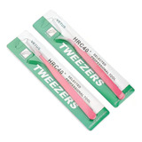 Set C/ 2 Pinças Curvatura E Reta Extensão De Cílios Cor Rosa