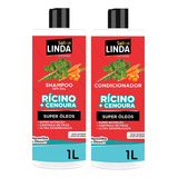Shampoo E Condicionador Rícino + Cenoura 1l Sallon Linda