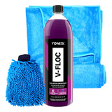 Shampoo V-floc Vonixx 1,5l + Toalha Secagem Luva Microfibra