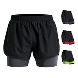Short De Ginástica Com Lycra Esportiva 2 Em 1 Homem Correndo