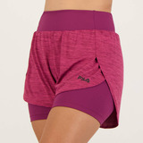 Short Fila Basic Train Double Feminino Bordô E Roxo