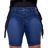 Short Jeans Plus Size Feminino Com Lycra Cintura Alta Modela