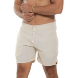 Short Mauricinho Bermuda Masculina Linho Liso Bege Cores