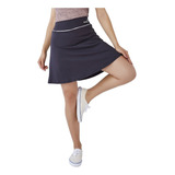 Short Saia Preto Tenista Com Bolso Bola Tênis Uv50 Epulari