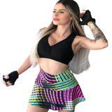 Shortinho Shorts Saia Roupa Academia Malhar Correr + Brinde