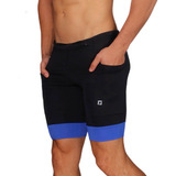Shorts De Compressão P/ Corrida Masculino C/ Bolsos Laterais