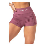 Shorts Favorite Rosa Mate Com Franzido Silk Fitness Hipkini