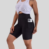 Shorts Feminino Ciclista Com Bolsos Lateral Para Corrida