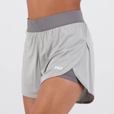 Shorts Fila Basic Train Double Ii Feminino Cinza