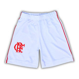 Shorts Flamengo Infantil Juvenil Branco Oficial