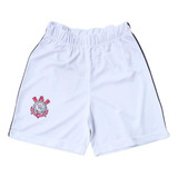 Shorts Infantil Corinthians Bermuda Calção Branco Timão