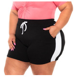 Shorts Plus Size Feminino C/bolso Malha Crepe Bermuda Topp