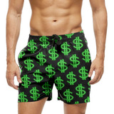 Shorts Praia Bermuda Verão Cifrão Reais Neon Calção Banho