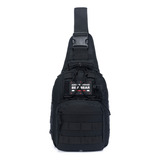 Shoulder Bag Mini Bolsa Tática Resistente Transversal Peito Cor Preto