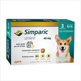 Simparic 40mg Para Cães 10,1 A 20kg - Kit Com 3 Comprimidos