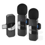 Sistema De Microfone Lapela By V20 Usb C Sem Fio 2.4ghz Boya