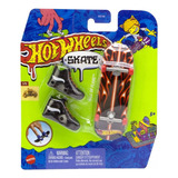 Skate De Dedo Hot Wheels Com Tênis Fingerboard Hall Of Flame