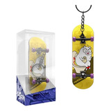 Skate De Dedo Profissional Madeira Rolamento E Vira Chaveiro Rodas Violeta-escuro Skate Amarelo