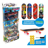 Skate Fingerboard De Dedo Lixa Rolamento + Peças Brinquedo