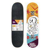 Skate Infantil Street Boarding Com Lixa 80cm Cor Das Rodas Caveira
