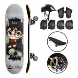 Skate Iniciante + Kit Proteção Unitoys Completo Original