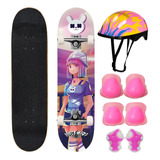 Skate Montade Profissional Com Kit Proteção Radical