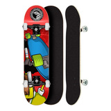 Skate Montado Cisco Bob 8.0 - Semi Pro Até 120kgs Cor Vermelho