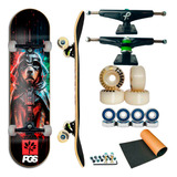 Skate Montado Profissional Pgs - Roda 54 - Lixa Emborachada 