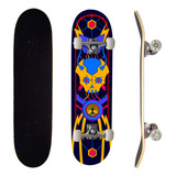 Skate Street Completo Montado Semi Profissional Pro-1 Maple Azul Robot 100kg Life Dreams