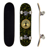 Skate Street Completo Montado Verde Camuflado Semi Profissional Maple Pro-1 Jungle 100kg Life Dreams
