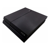 Skin Adesivo Compatível Para Ps4 Fat - Preto Carbono
