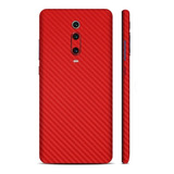 Skin Capa Adesiva Proteção Fibra Carbono Vermelho Xiaomi Mi 