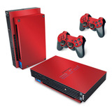 Skin Para Ps2 Fat Adesivo - Fibra De Carbono Vermelho